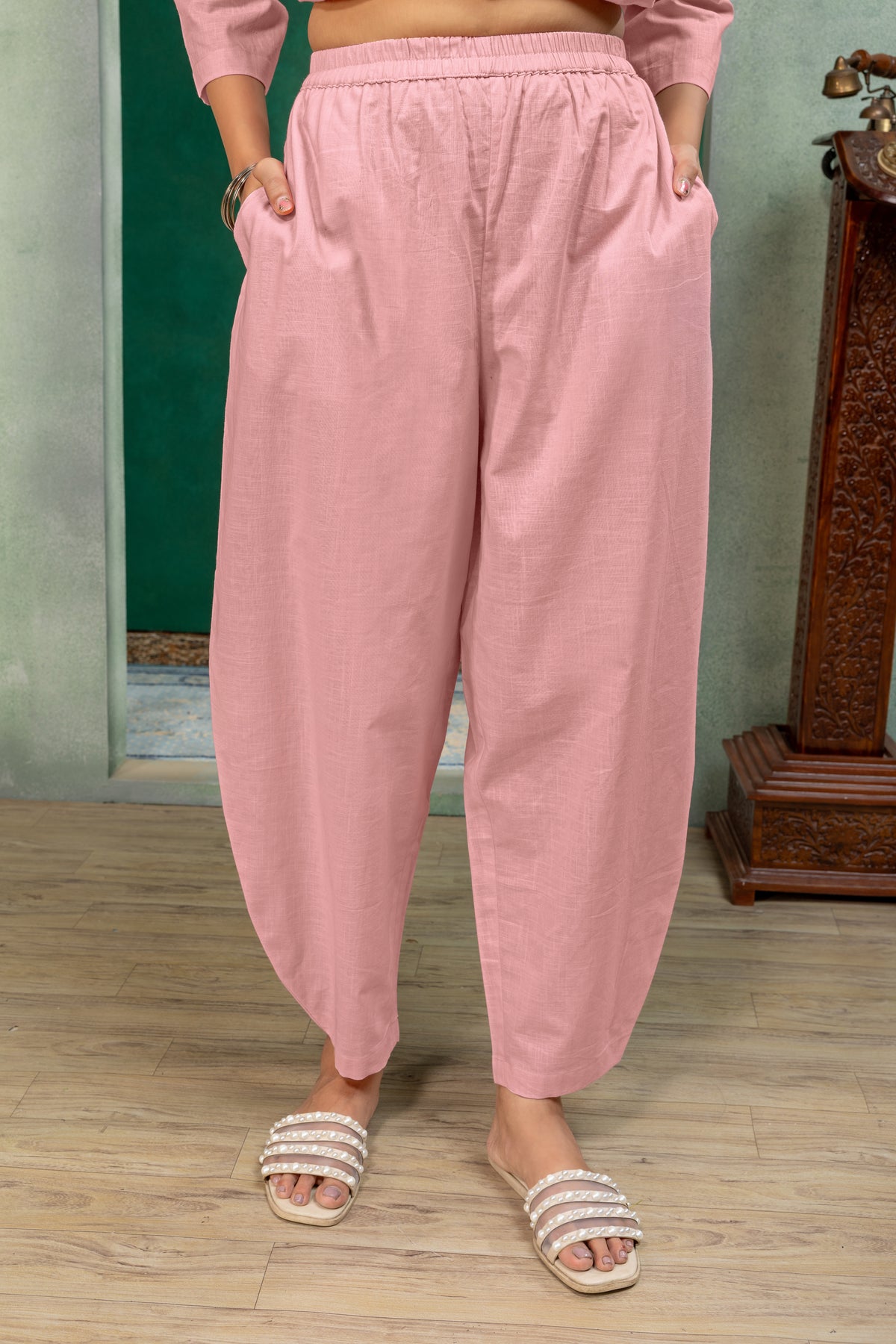 Pink Solid Top & Bottom Co-Ord Set
