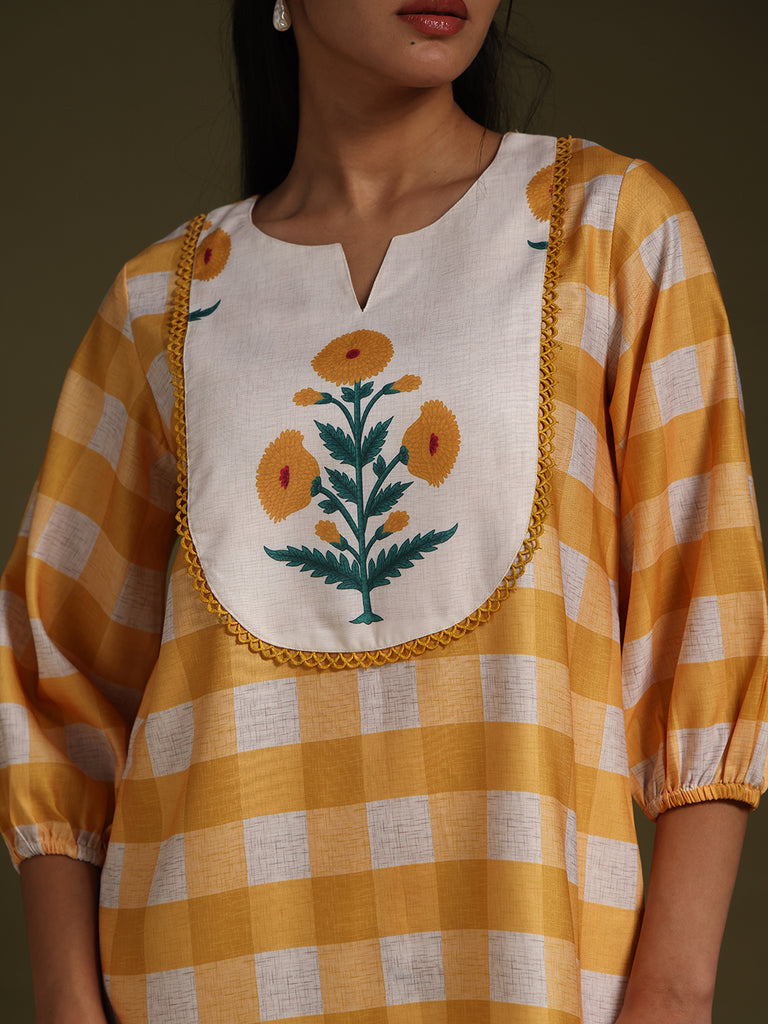 Yellow Checked Co-Ord Set