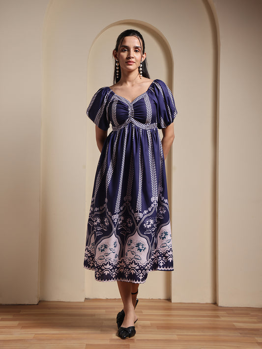 Navy Blue Midi Dress