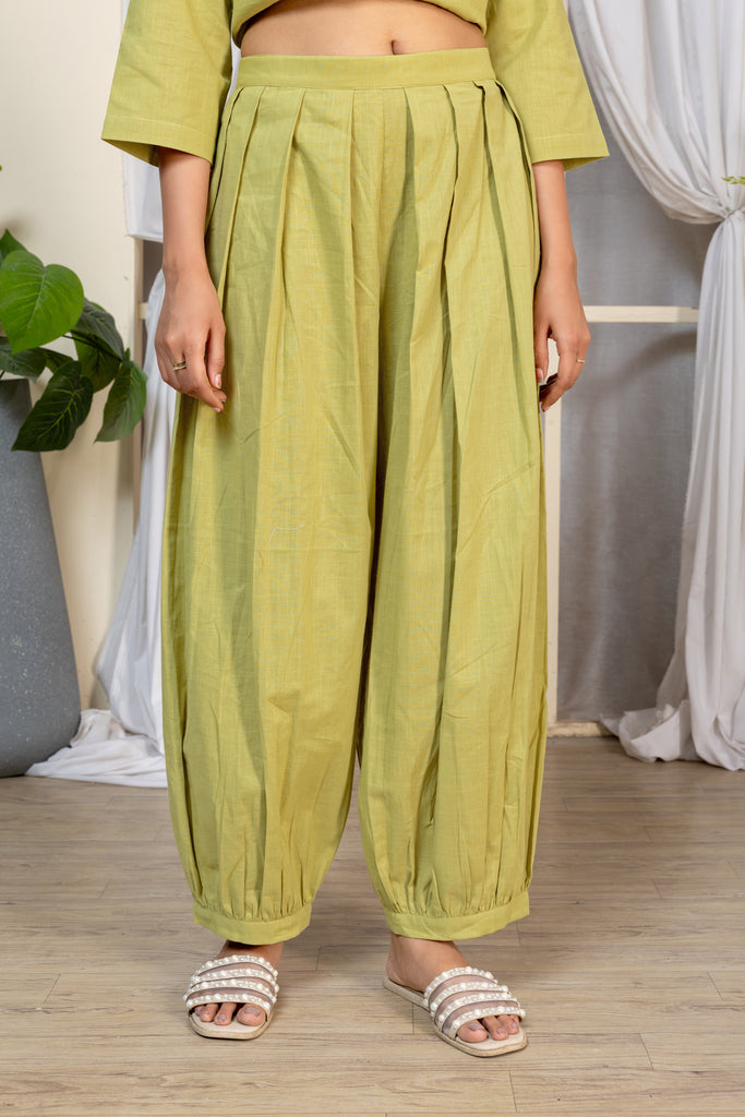 Lime Green Solid Top & Bottom Co-Ord Set