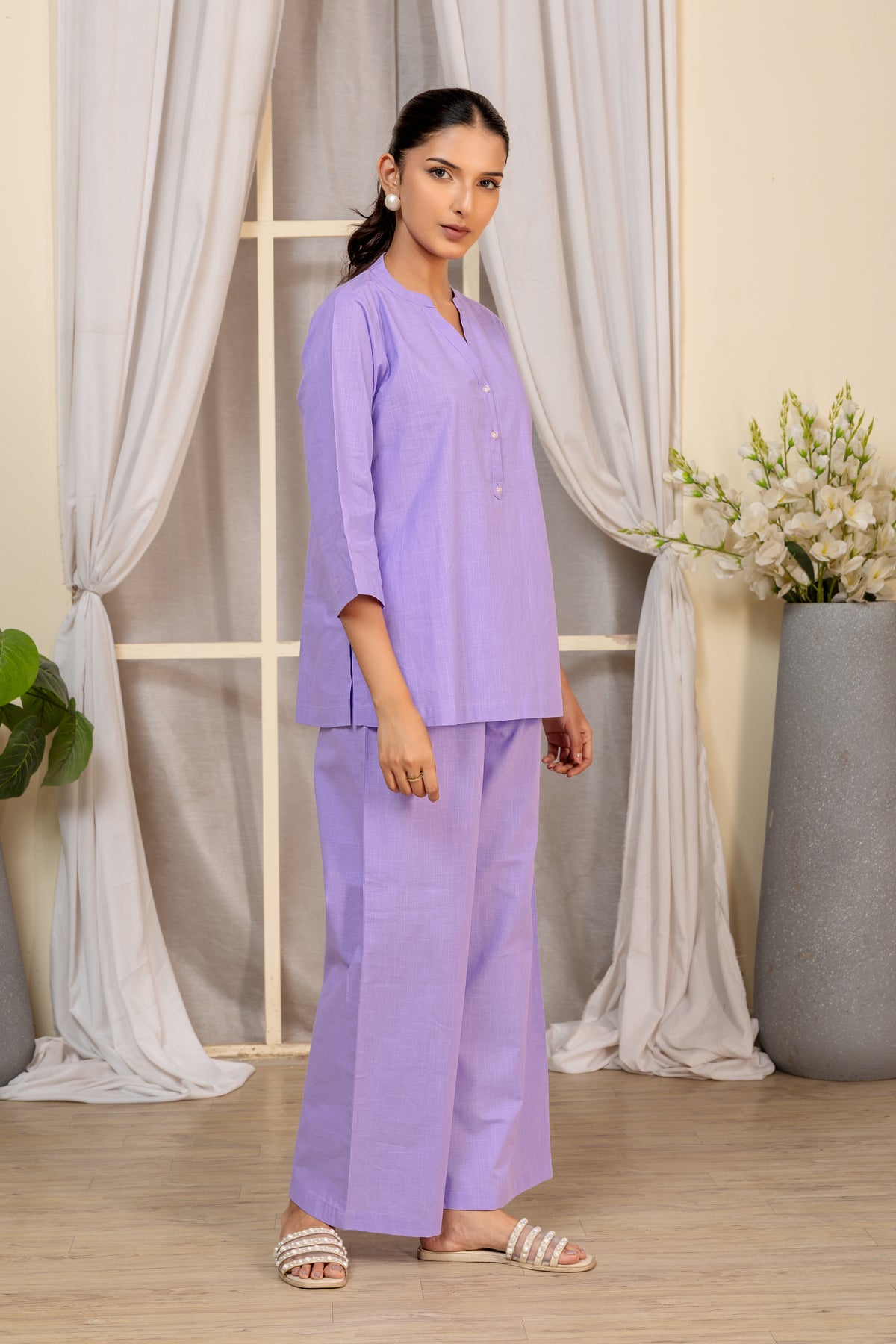 Lavender Solid Top & Bottom Co-Ord Set