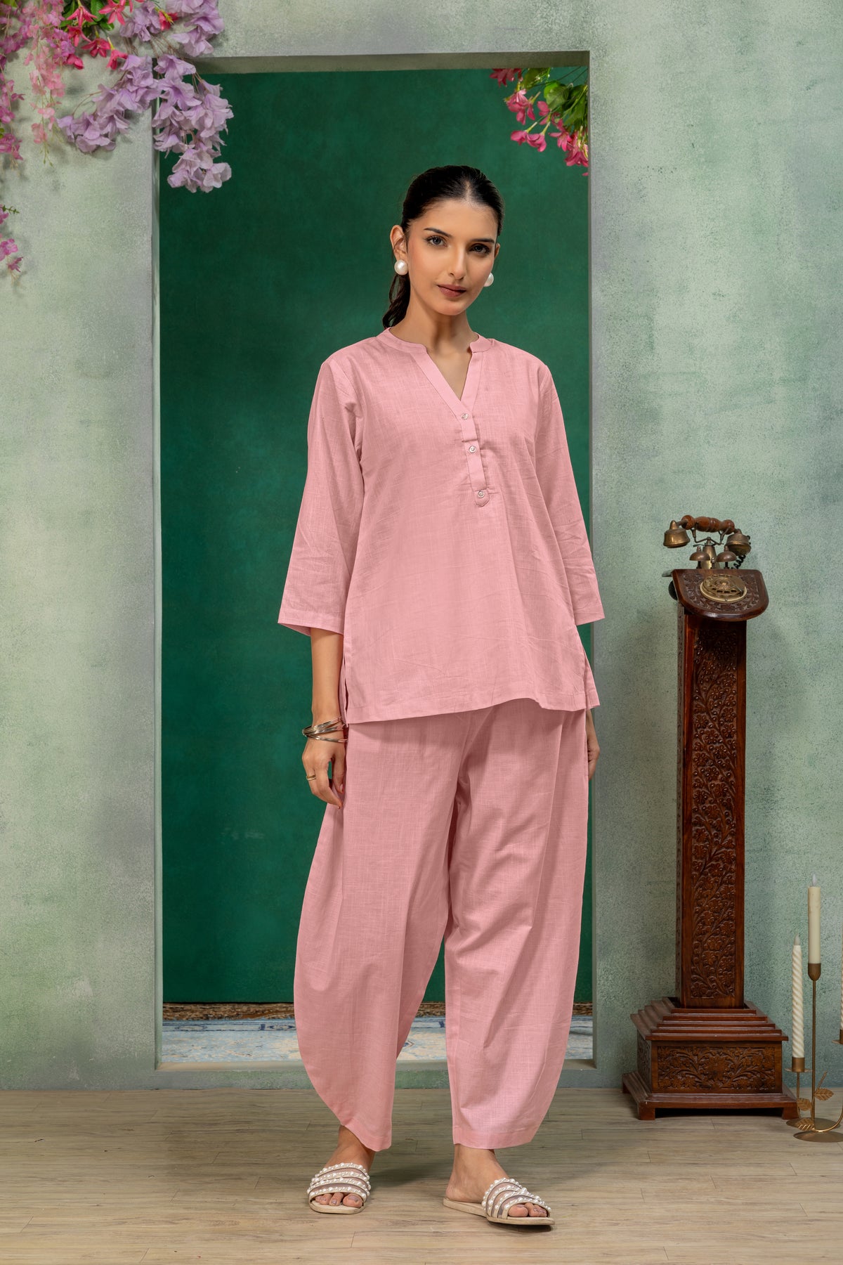 Pink Solid Top for Women