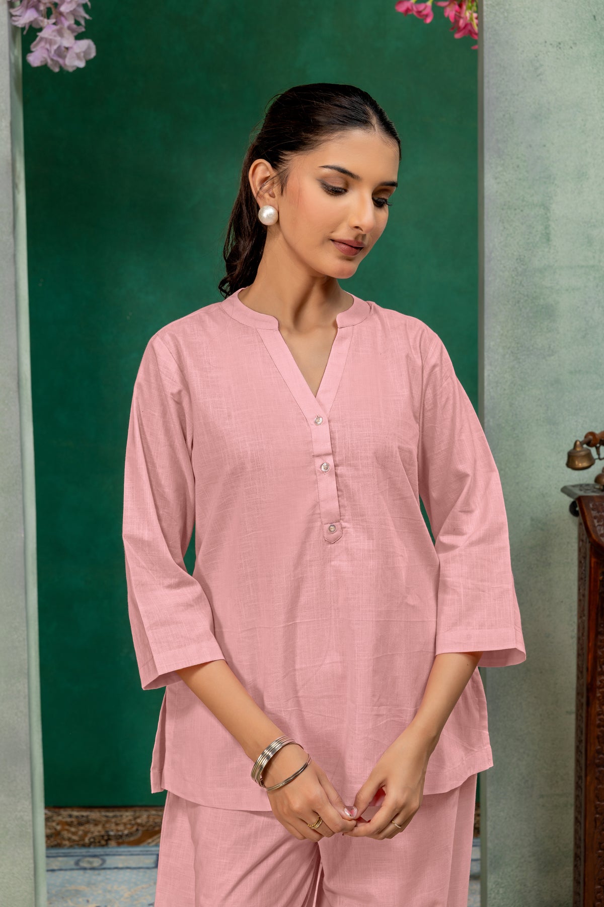 Pink Solid Top for Women