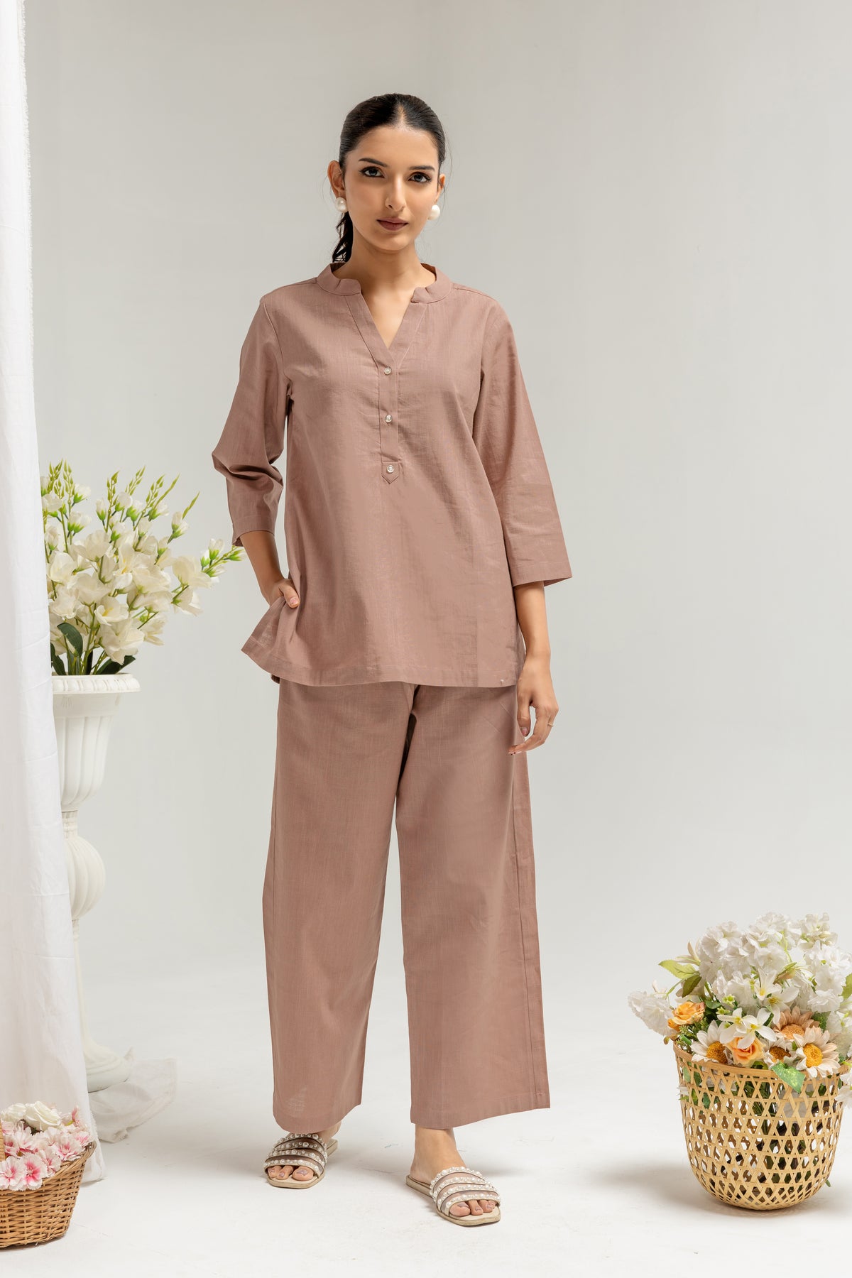 Mocha Brown Solid Top for Women