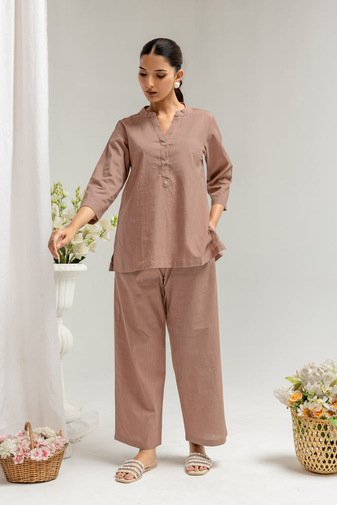 Mocha Brown Solid Top for Women