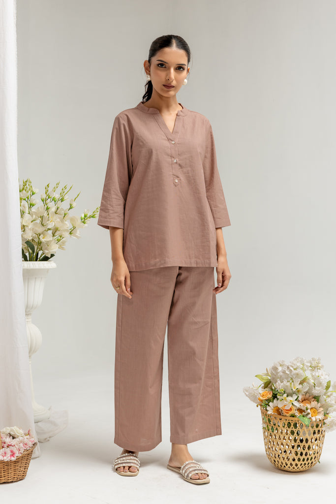 Mocha Brown Solid Top for Women
