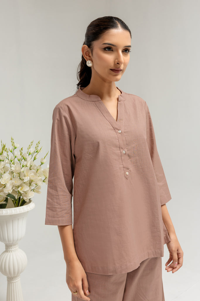 Mocha Brown Solid Top for Women