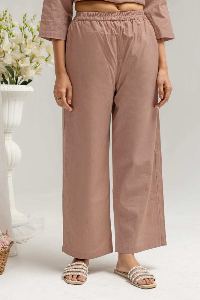 Mocha Brown Solid Top & Bottom Co-Ord Set